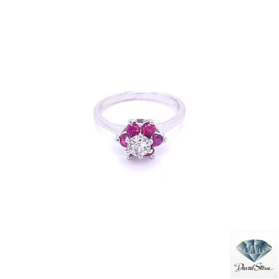 0.63 CT Round Diamond Faceted Couture Ring in 14kt White Gold