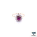 1.00 CT Oval Ruby Faceted Couture Ring in 18kt Yellow Gold