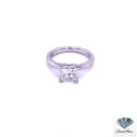 1.51 CT Diamond Princess Faceted Solitaire Engagement Ring in 14kt White Gold with GIA Certificate